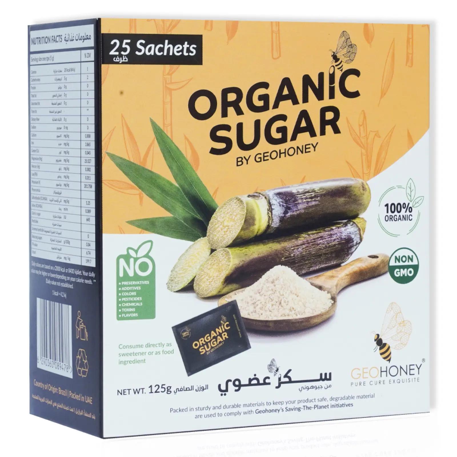 Organic Sugar by Geohoney - 125g (25 Sachets)