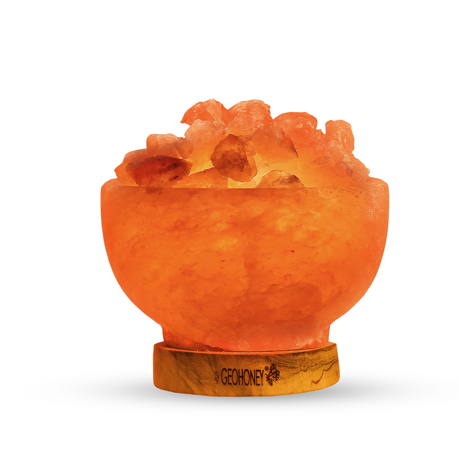 Himalayan Salt Fire Bowl Lamp with Chunks